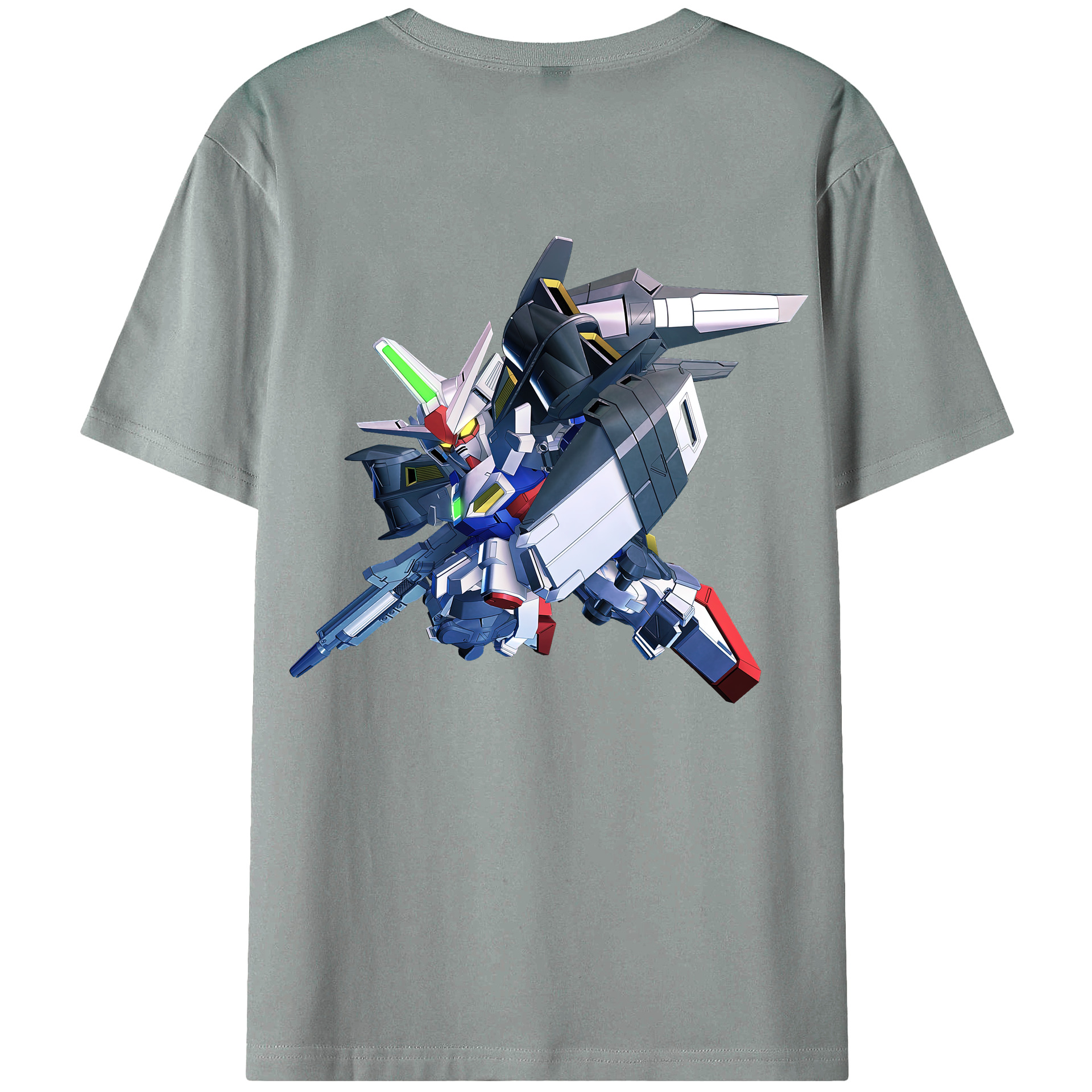 （画像用） 機動戦士ガンダム Mobile Suit Gundam 綿100％ メンズ半袖Tシャツ（バックプリント） 通気性